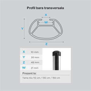Bare transversale Menabo Tema Aluminiu pentru BMW Serie 5 (F10), 4 usi, model 2013-2016 - Img 5