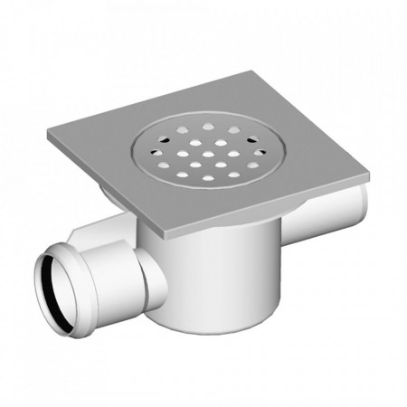 Sifon pardoseala Fluidmaster Liv 150x150 iesire laterala DN50 cu capac si inaltator
