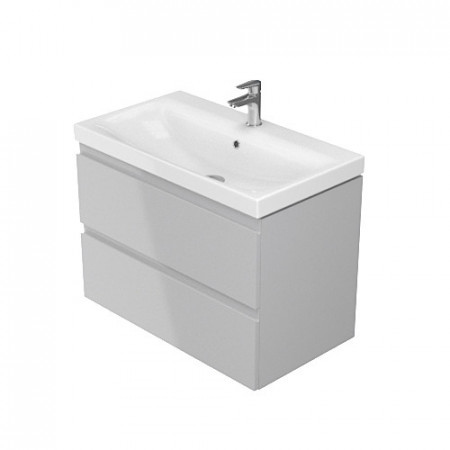 Set mobilier cu lavoar Cersanit Moduo, 80 cm gri DSM