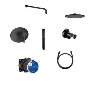 Set dus incastrat 7 in 1 Kludi Bozz negru