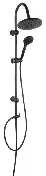 Set de dus Ferro Rondo Black dual shower fara baterie, negru