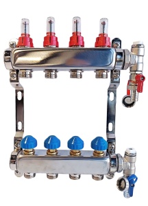 Distribuitor pardoseala inox cu debitmetre 1 1/4”X3/4” Heko - Img 1