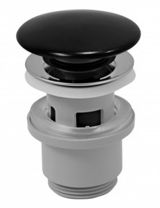 Ventil Lavoar Ferro Ceramic Negru Click-Clack cu Preaplin - Img 1