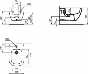 Bideu suspendat Ideal Standard Tesi cu fixare ascunsa - Img 2
