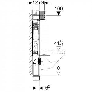 Rezervor incastrat Geberit Kombifix Sigma de 108 cm pentru wc suspendat - Img 2