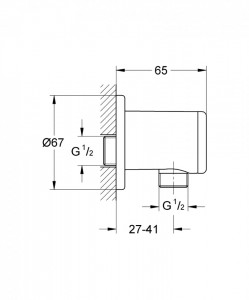 28678000  Cot racord dus Grohe Relexa, crom  schita tehnica 