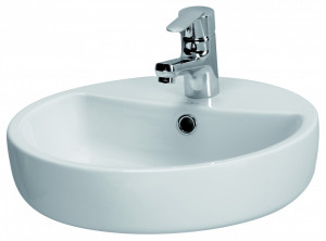 Lavoar pe blat Cersanit Caspia rotund, 44 cm - Img 1