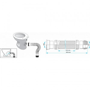 Racord flexibil Heko pentru vas wc, 500 mm - Img 2