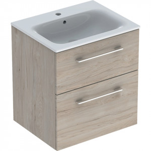 501.239.00.1  Nuc american Hickory deschis/ Melamina structurata lemnoasa  Set mobilier suspendat cu lavoar Geberit Selnova 60 cm