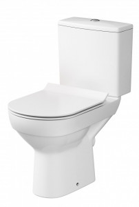Set wc stativ compact Cersanit City CleanOn cu rezervor si capac slim cu Soft-close si demontare rapida - Img 1