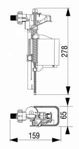 Valva de umplere FluidMaster Liv HDV 2  229109 schita tehnica 