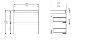 Schita tehnica mobilier moduo slim 60 cm cersanit