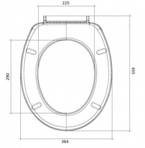 262HSEAT  capac wc heko seat cu inchidere normala schita tehnica 