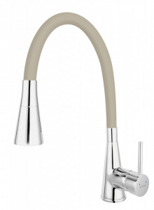 BZA42P bej Baterie bucatarie Ferro Zumba II cu pipa flexibila