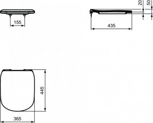 T352801   Capac Wc slim Ideal Standard Tesi  schita tehnica 