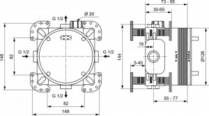 Corp incastrat Built-in Parts pentru baterie cada dus Ideal Standard - Img 2