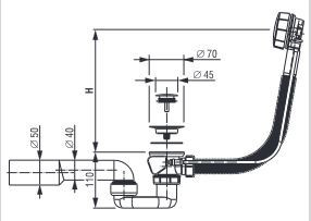Sifon pentru cada automat FluidMaster Liv, 196663 - Img 2