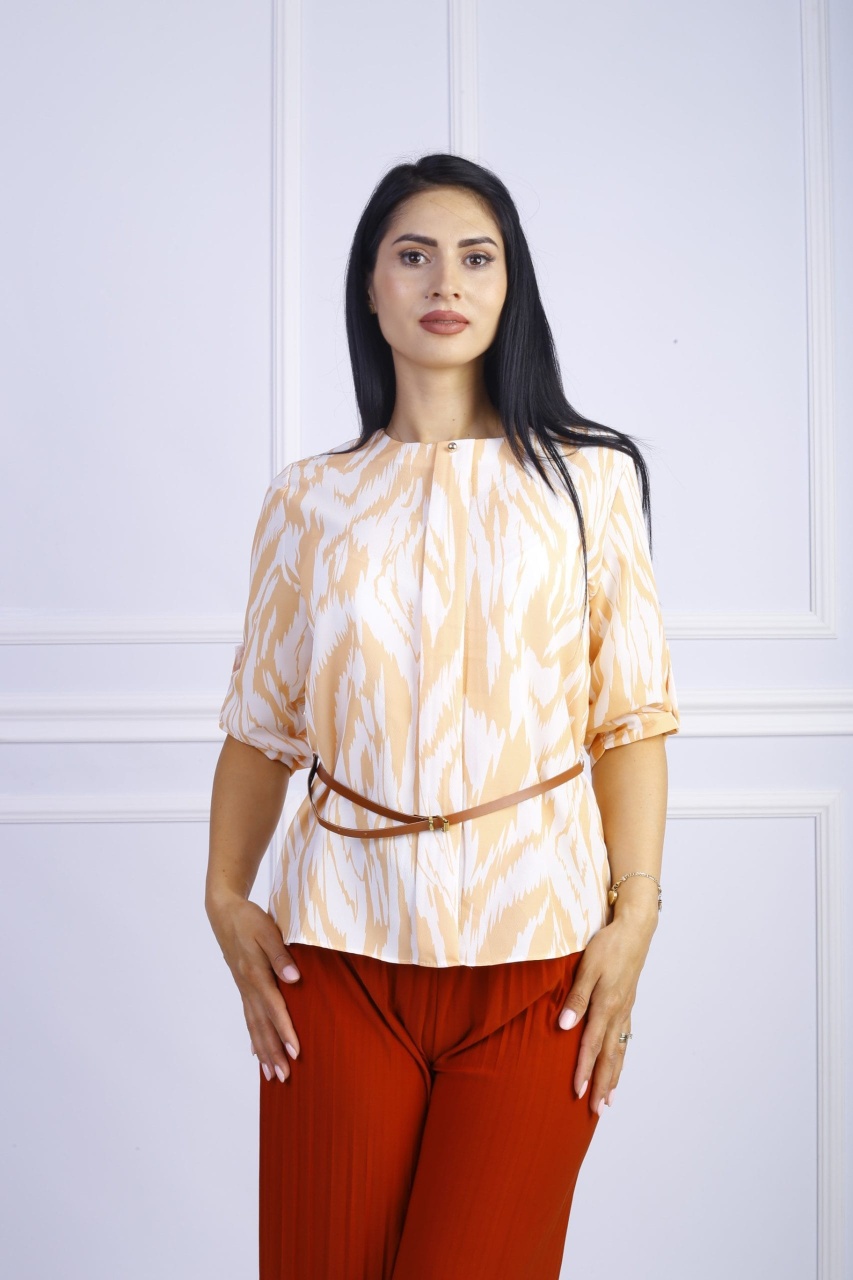 Camasa dama RAISA accesorizata cu curea in talie - 2 | YEO