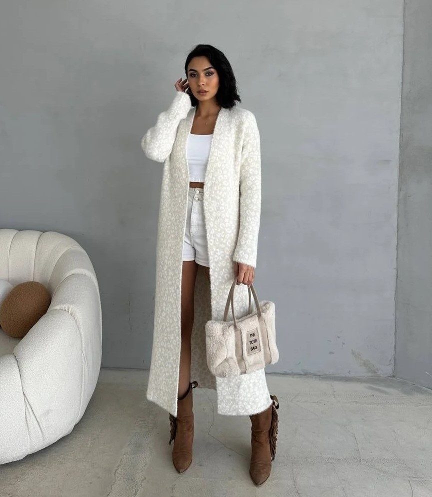 Cardigan dama lung Sofie Crem - 1 | YEO