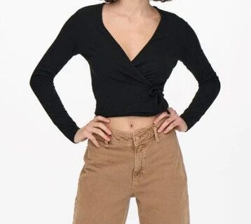 Bluza dama EMMA decoltata negru - 1 | YEO