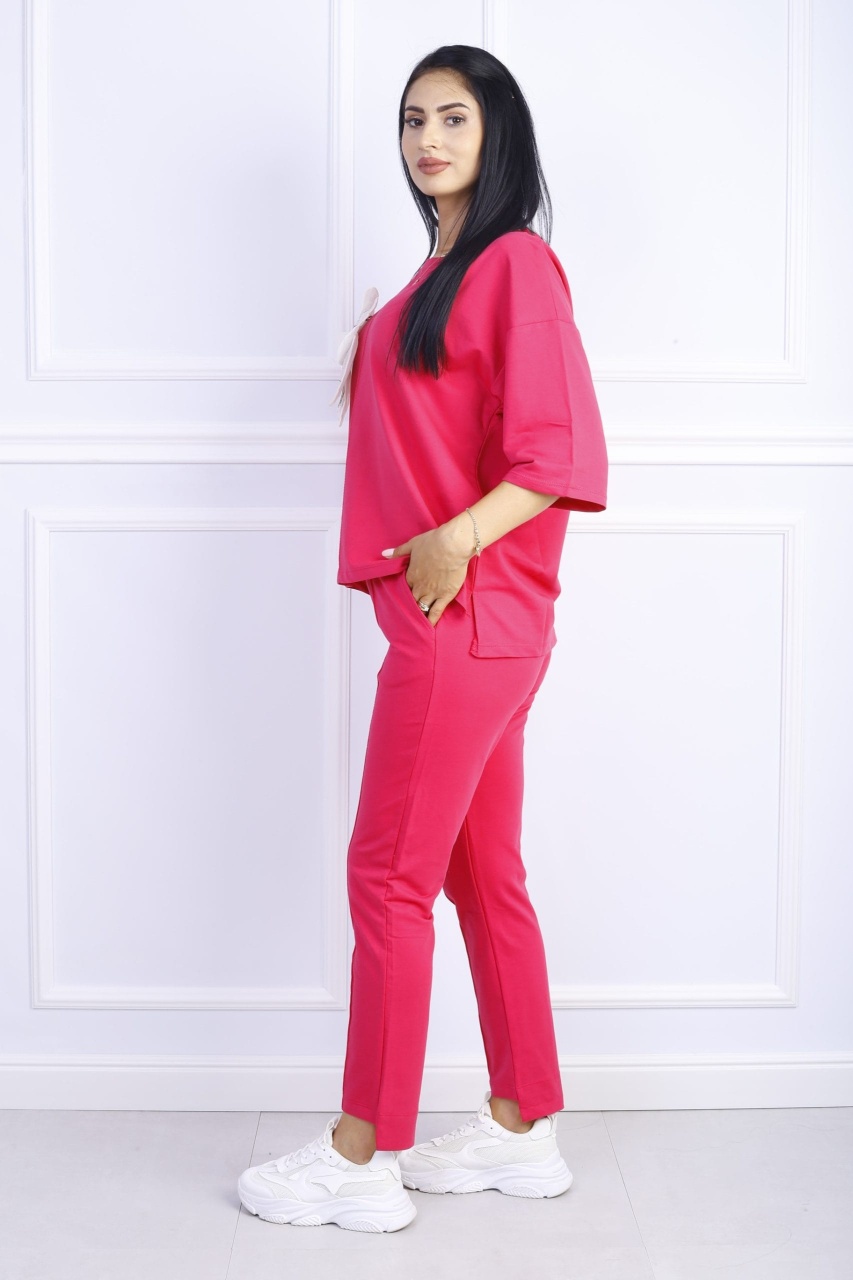 Compleu dama casual accesorizat cu floare - 2 | YEO
