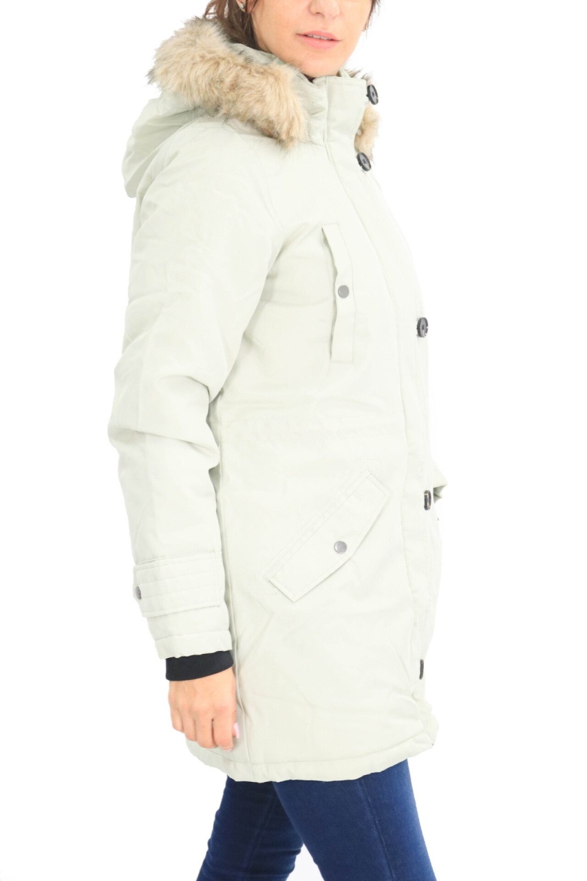 Geaca dama lunga VERO MODA cu gluga imblanita