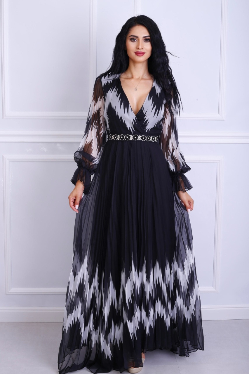 Rochie dama eleganta Romina pe negru