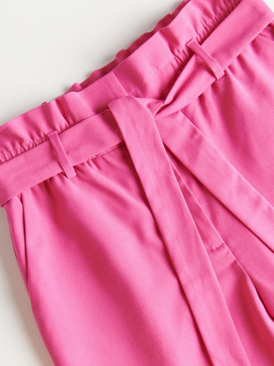Pantaloni Dama Office Pieces Roz cu curea - 2 | YEO