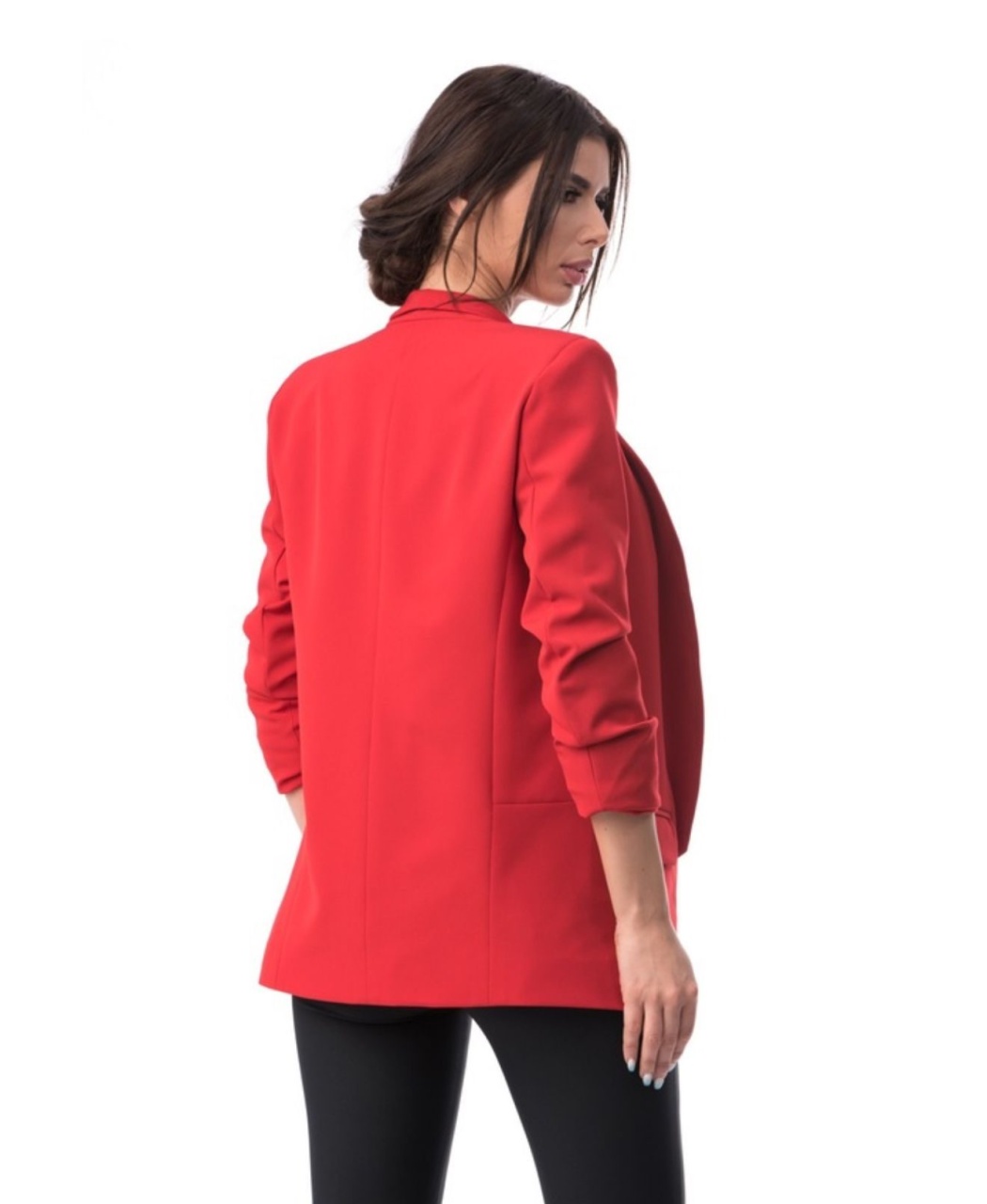 Sacou Dama Elegant Onesize Cambrat Rosu - 1 | YEO