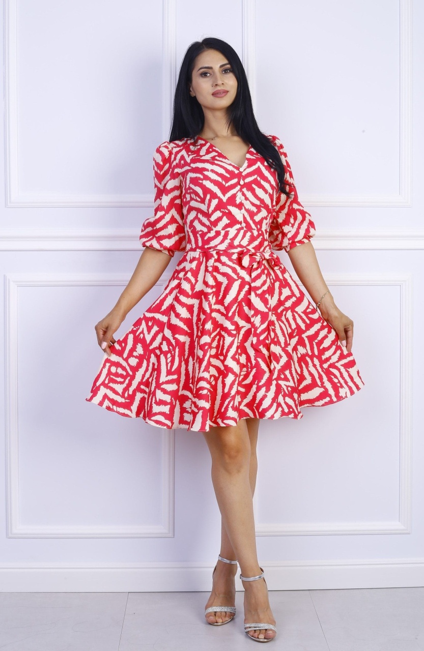 Rochie dama Cristina accesorizata cu cordon in talie - 2 | YEO