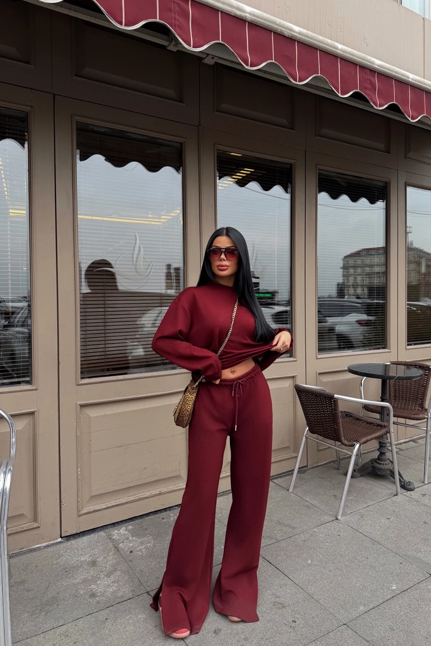 Compleu casual dama burgundy