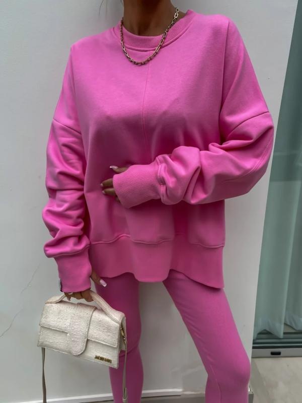 Compleu dama Oversize Bumbac Roz