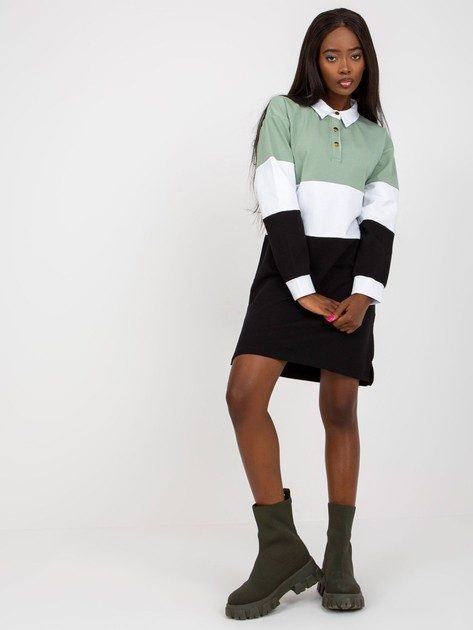 Rochie dama casual RUE PARIS polo look verde