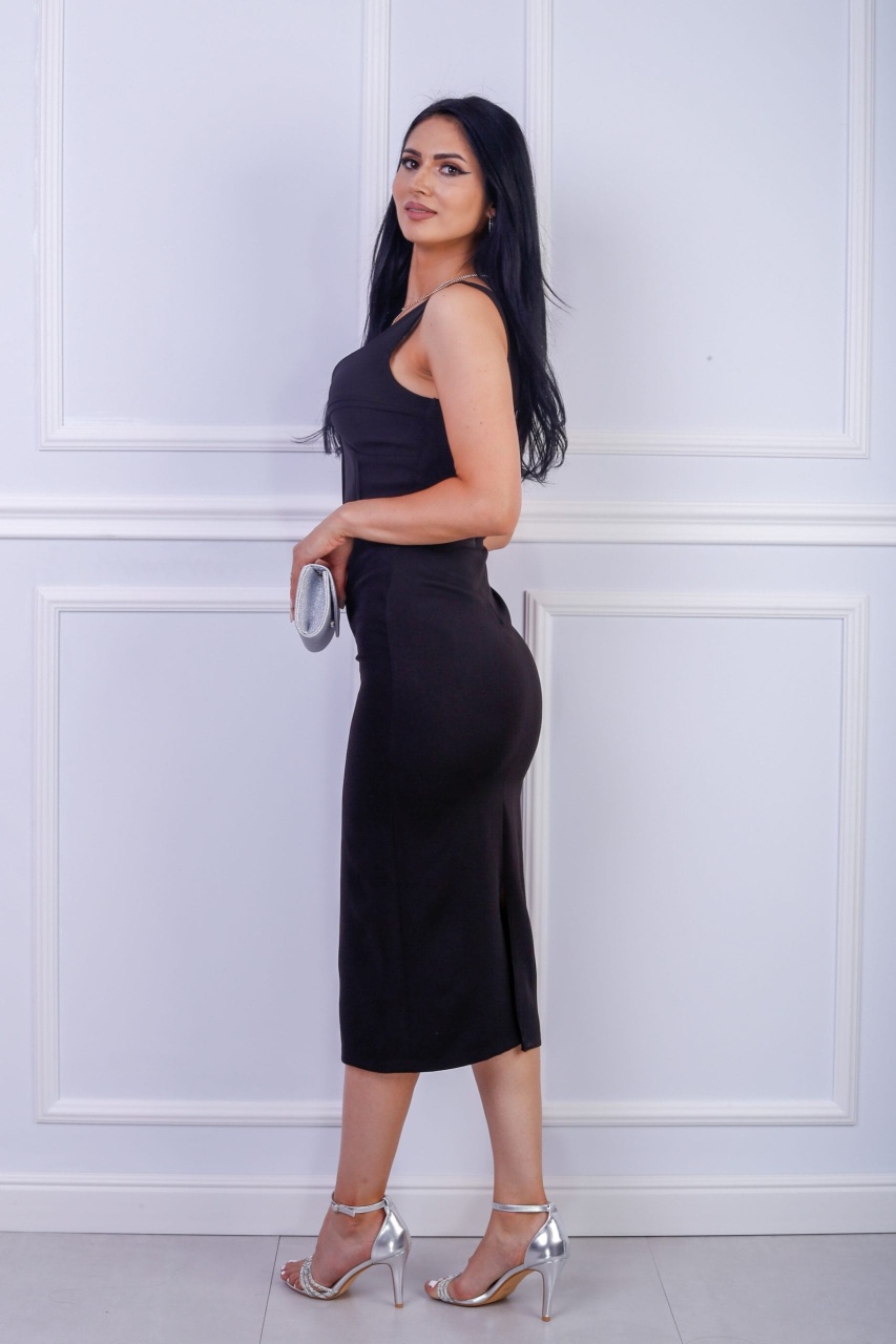 Rochie dama eleganta midi ALE neagra - 1 | YEO