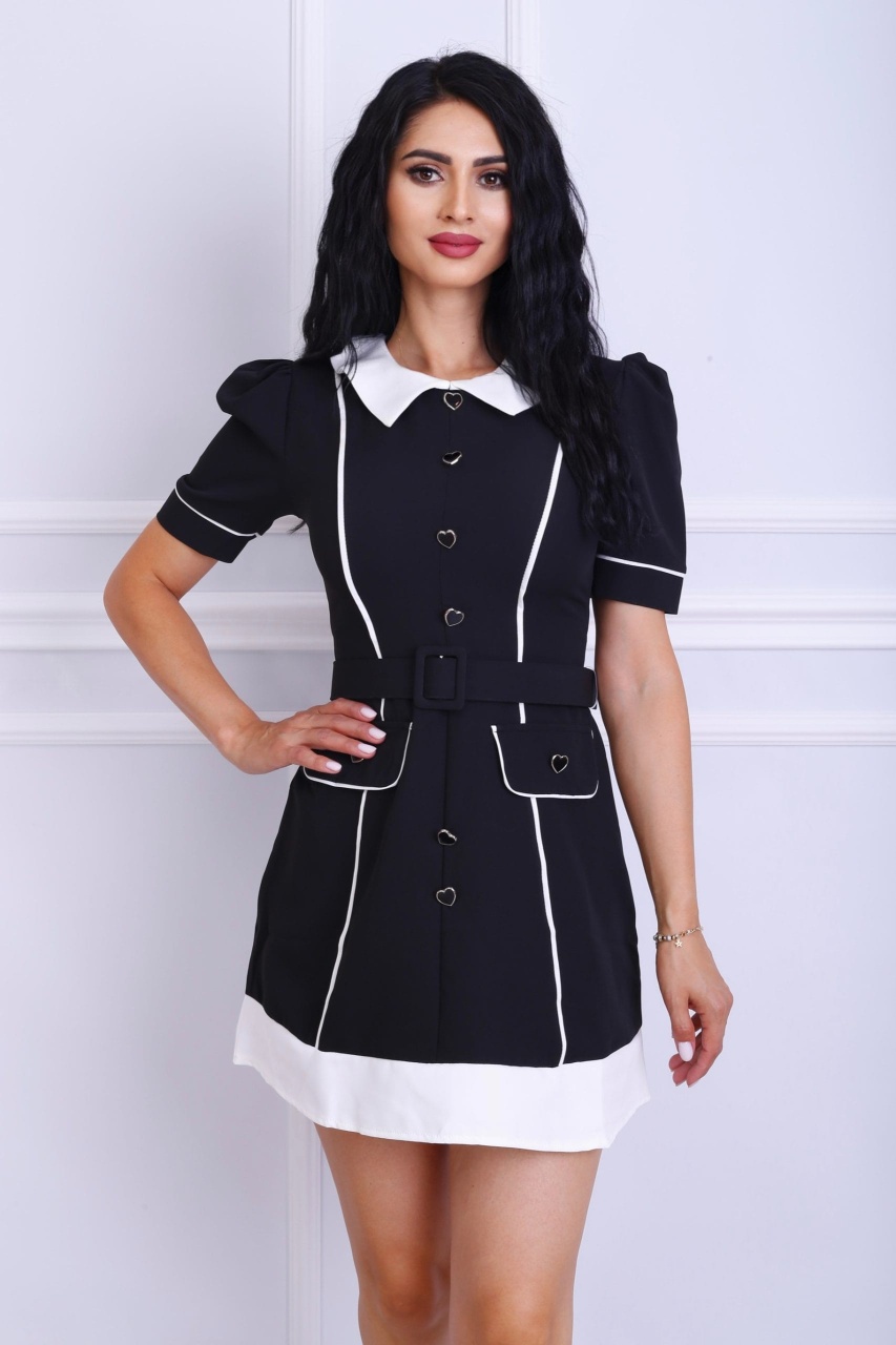 Rochie dama eleganta Patricia cu buzunare si curea in talie