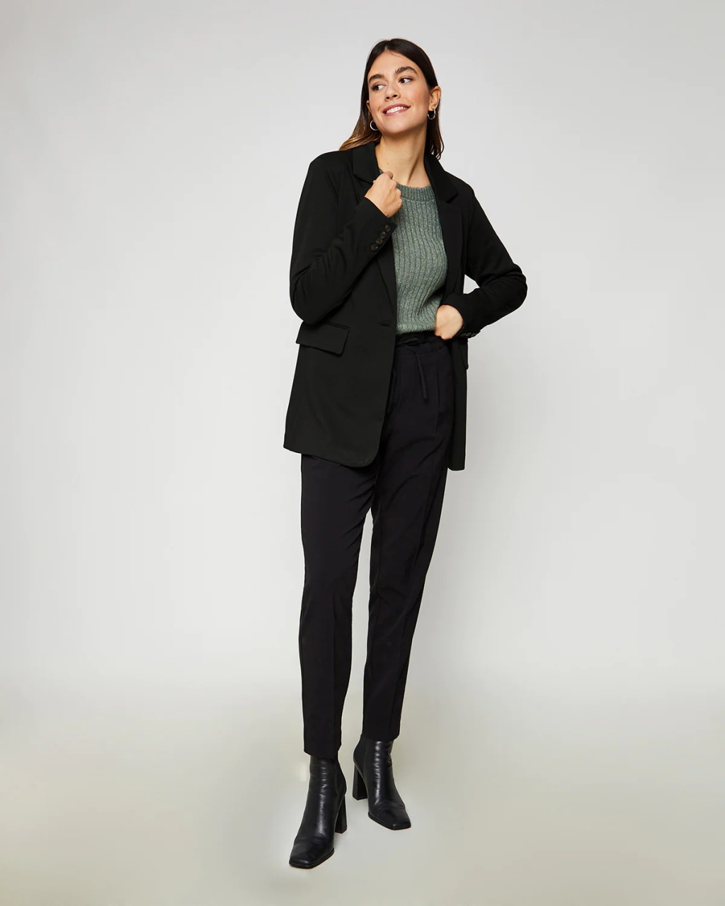 Sacou dama casual FREEQUENT negru - 1 | YEO