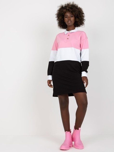 Rochie dama casual RUE PARIS polo look roz