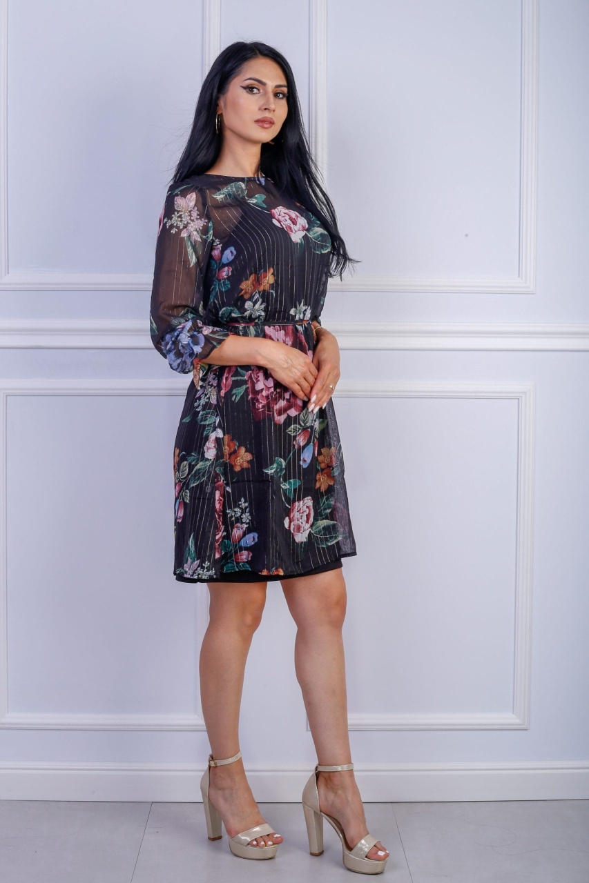 Rochie dama din dantela cu imprimeu floral - 1 | YEO