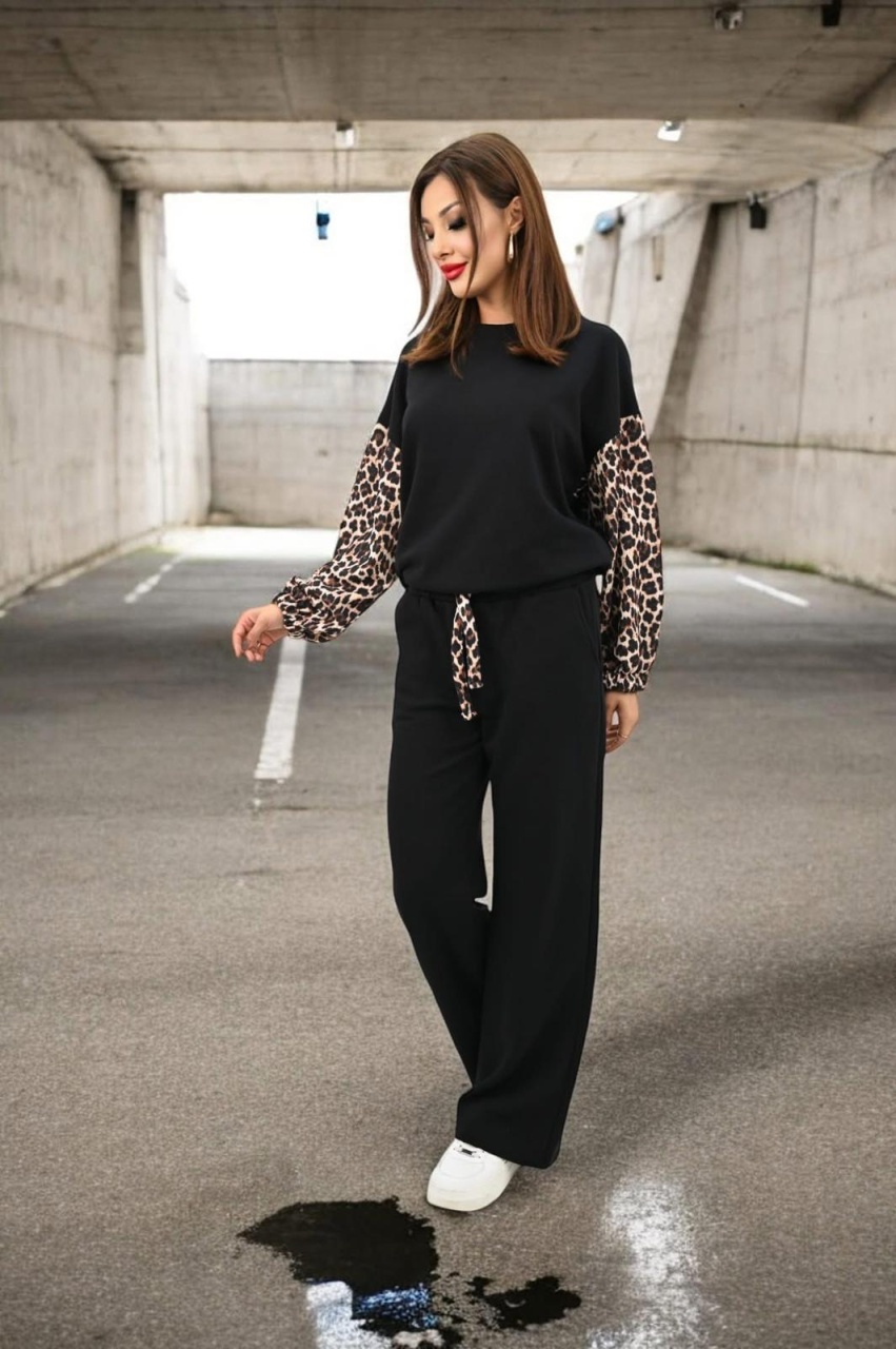 Compleu dama cu imprimeu animal print - 1 | YEO