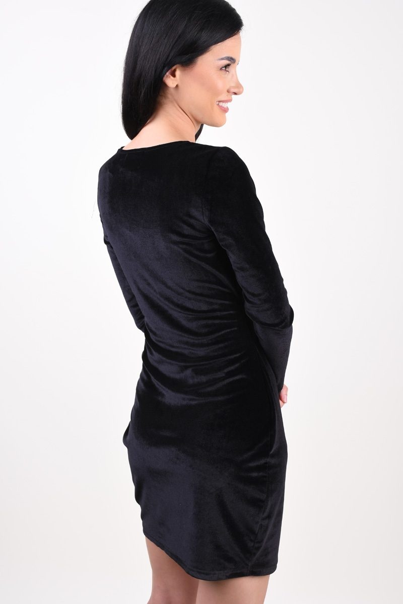 Rochie dama Carolina din catifea cu maneci lungi - 2 | YEO