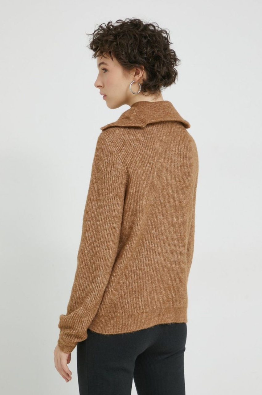 Bluza Dama Vila cu guler maro - 1 | YEO