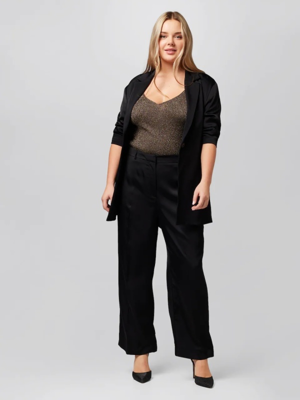 Pantaloni dama Largi cu dunga Maggie'A LOT LESS pe Negru
