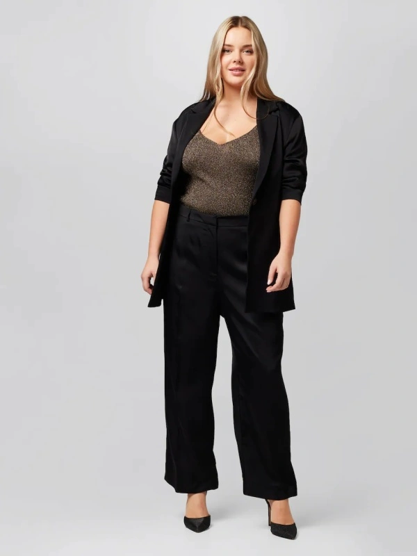 Pantaloni dama Largi cu dunga Maggie'A LOT LESS pe Negru