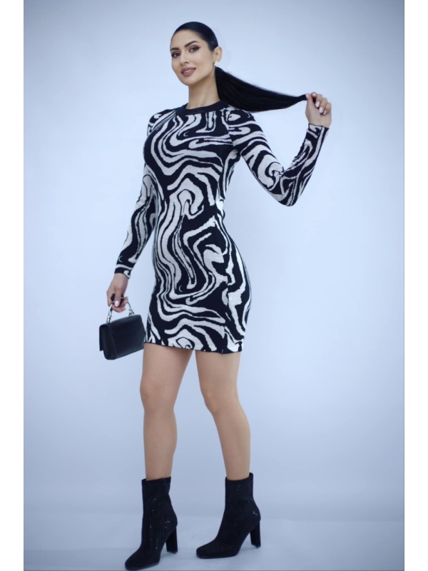 Rochie Casual VERO MODA neagra cu model - Img 2