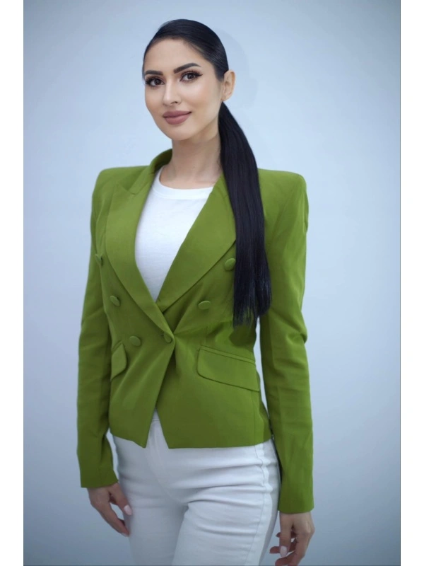 Sacou dama KING&KLOWNS cambrat verde olive