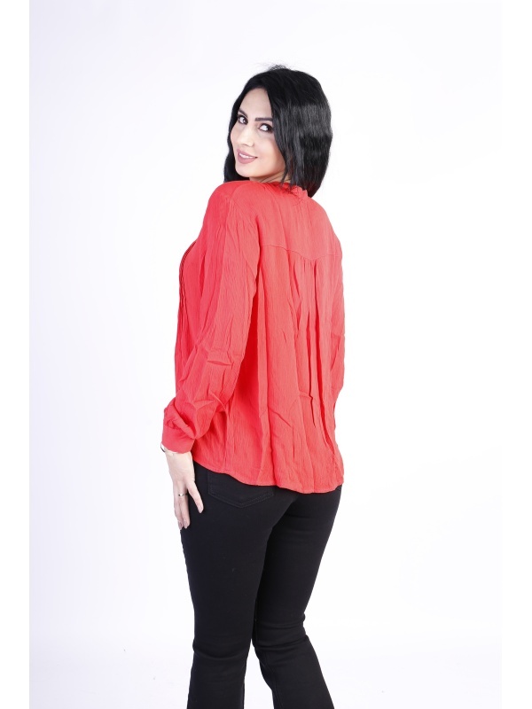 Bluza dama ICHI cu butoni falsi rosu
