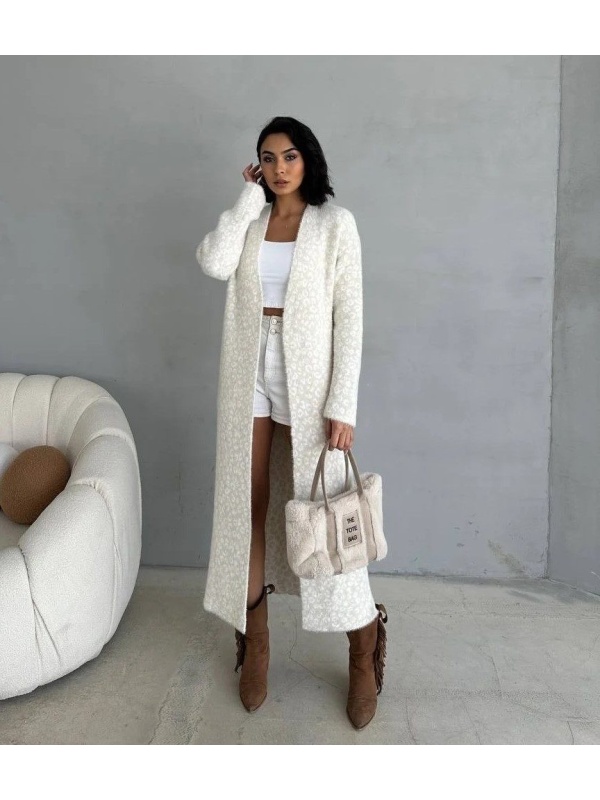 Cardigan dama lung Sofie Crem - Img 2