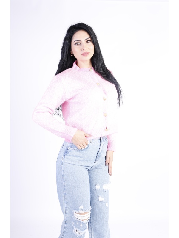 Cardigan dama tricotat cu nasturi aurii