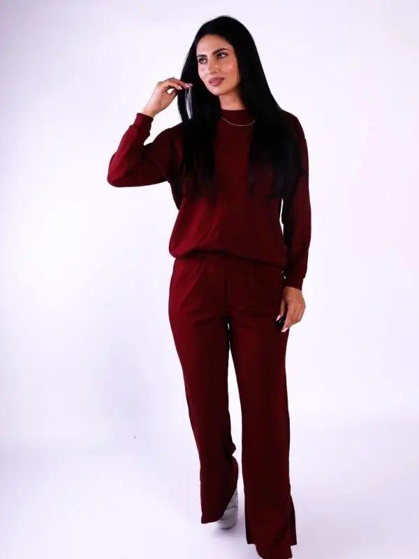 compleu dama lejer burgundy ideal  activitati zilnice