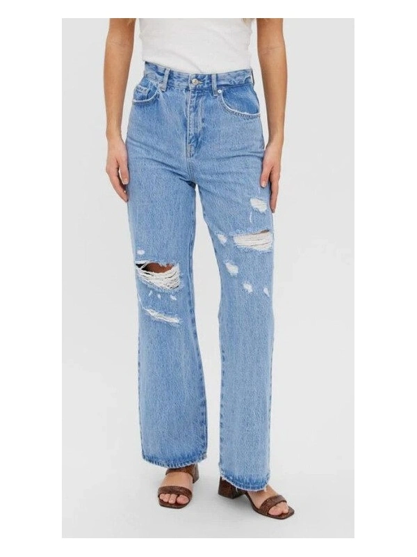 Blugi dama VERO MODA confort fit evazati albastri
